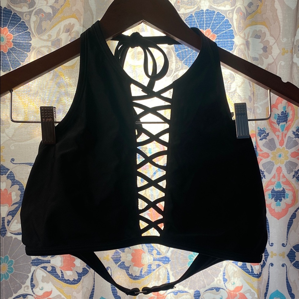 Hollister Black Crisscross Bikini Top